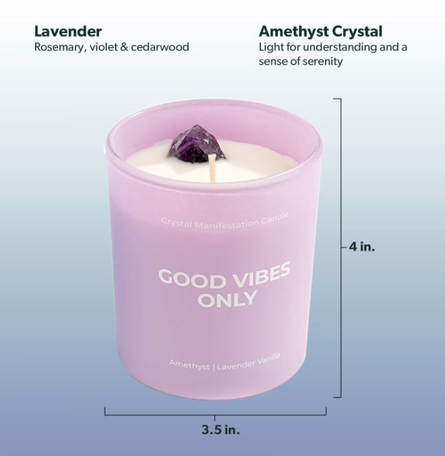 Jill Zarin Crystal Manifestation Candle –10 oz x 3, SelfLove