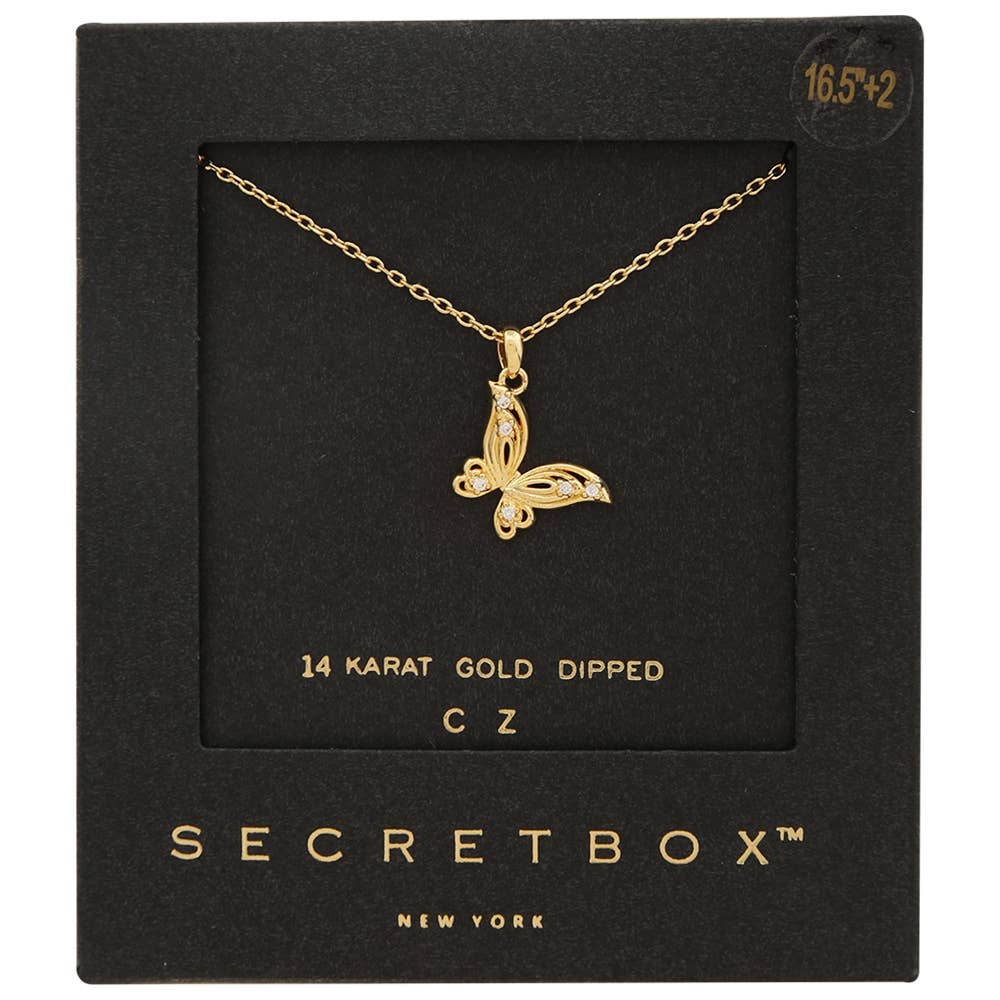 Secret Box Gold Dipped Butterfly Necklace SB-210391