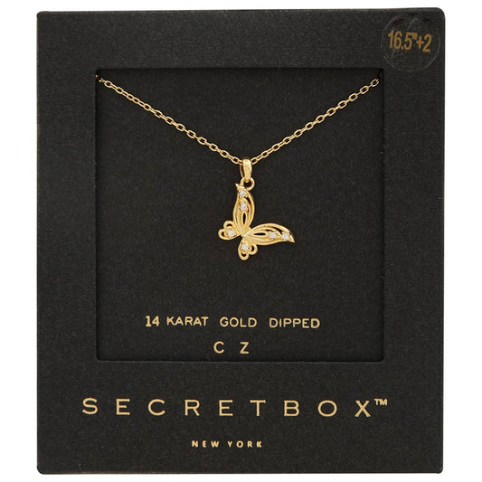 Secret Box Gold Dipped Butterfly Necklace SB-210391