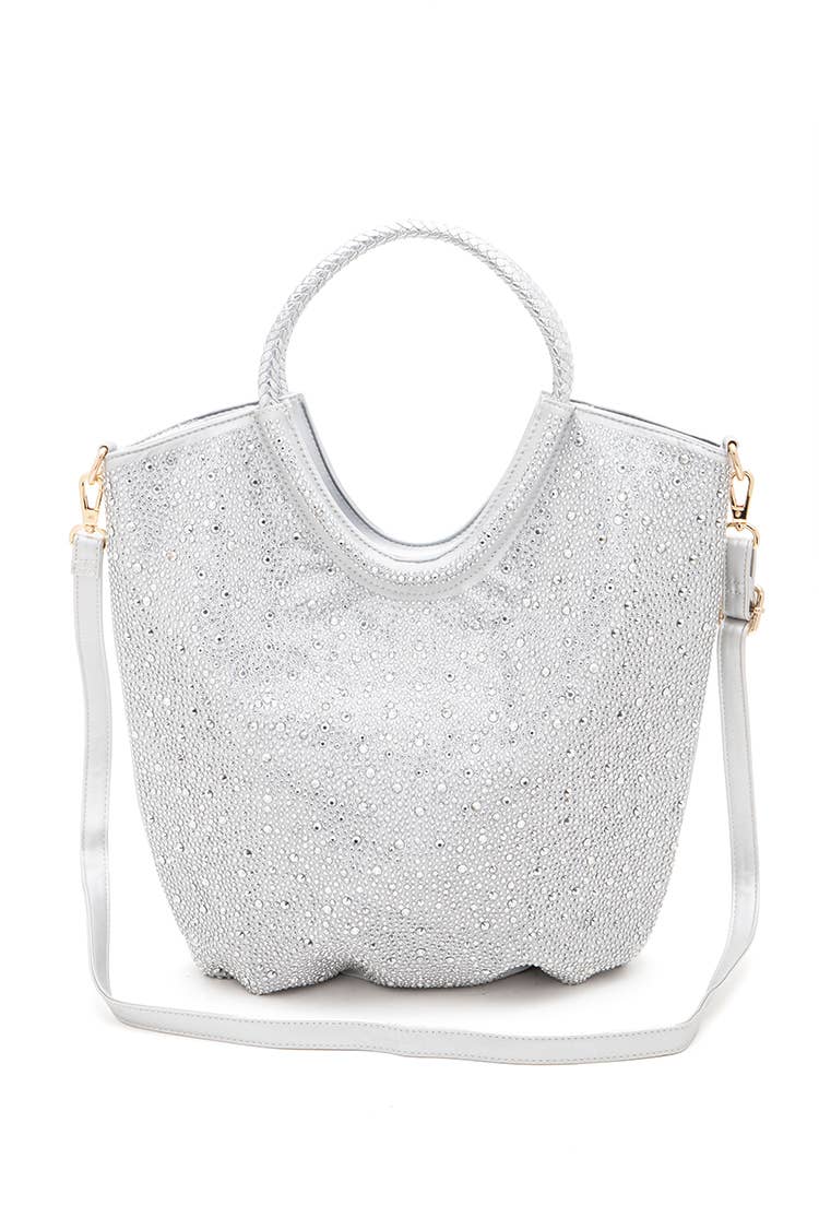 Rhinestone Top Handle Convertible Fashion Tote