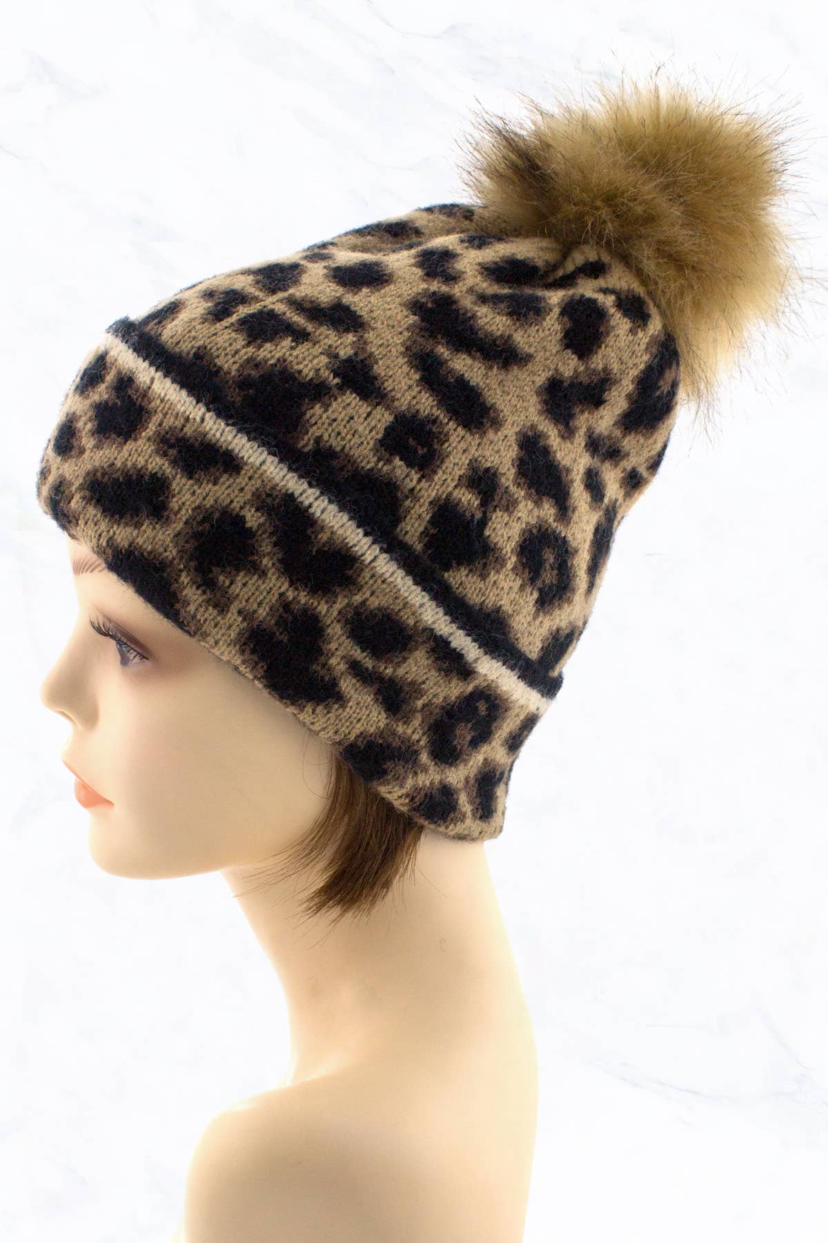 New Fashion Style Leopard Beanie Pom