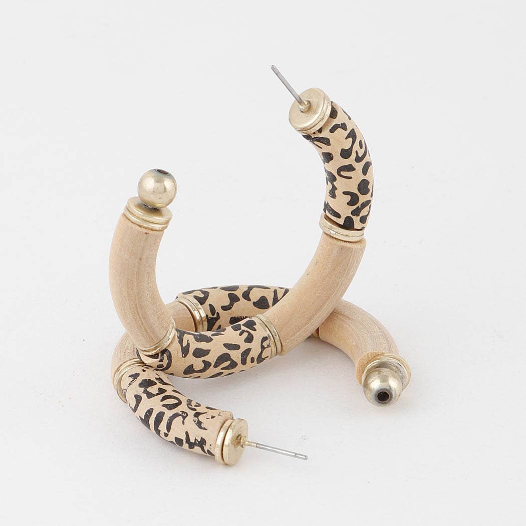 Leo Print Hoop Earrings