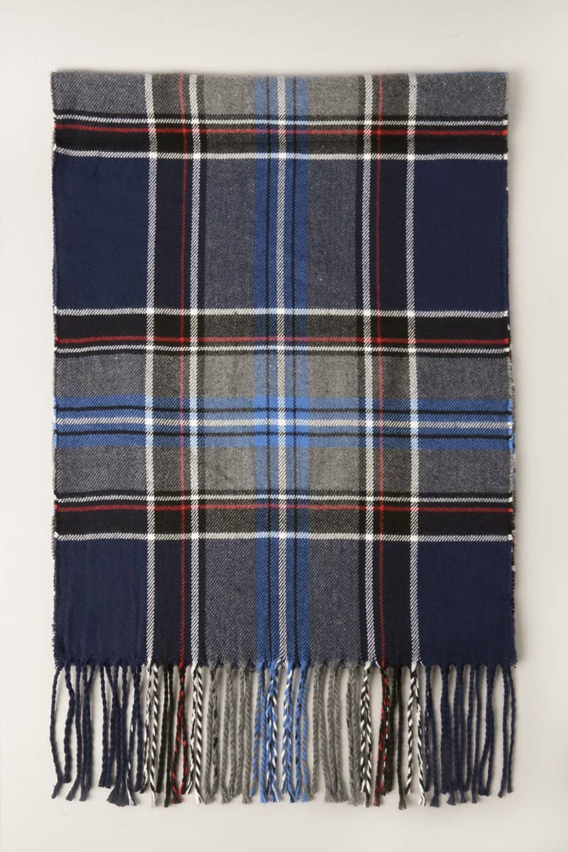 Giant Check Cashmere Feel Muffler Scarf