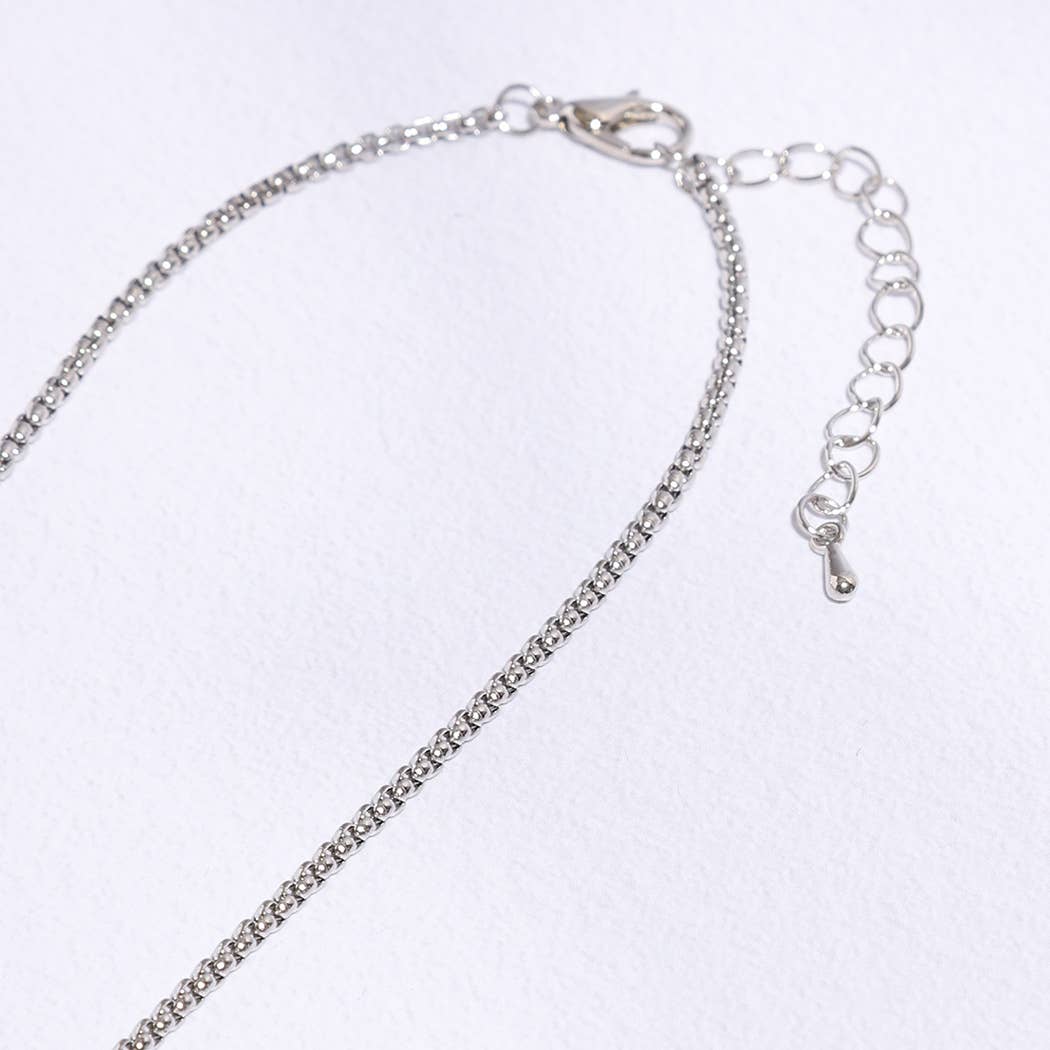 Round Pave Pendant RH Chain Necklace