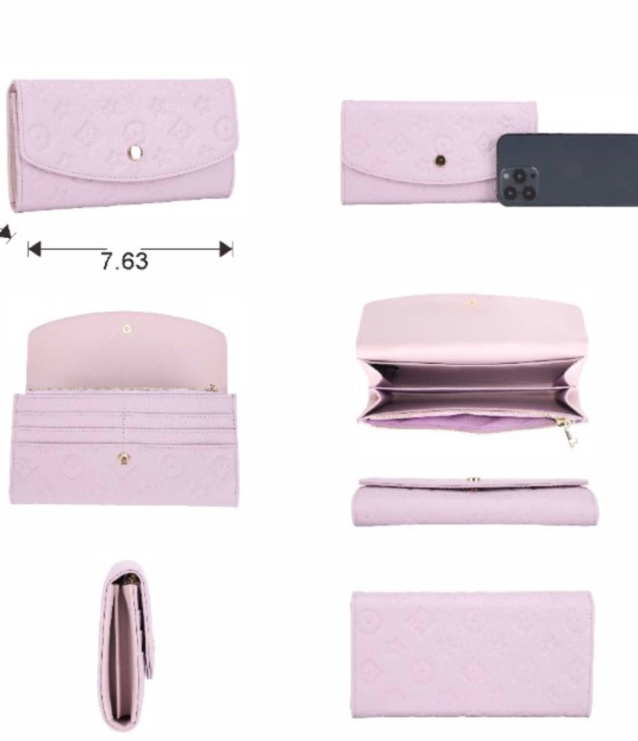 TW0236 Textured Design Button Flap Wallet