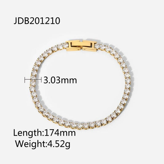 Gold Braclet With Rhinestone