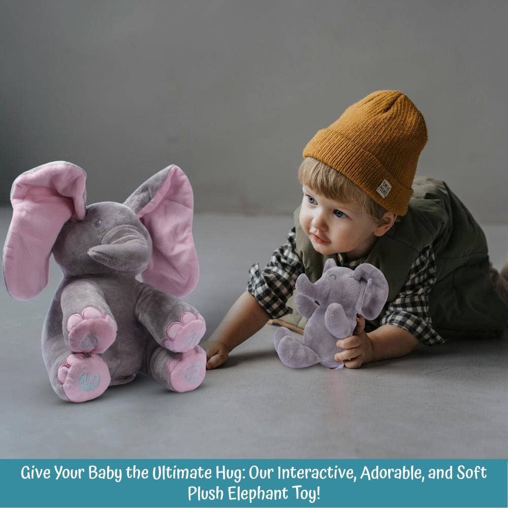 Kaia Singing Peek-A-Boo Elephant & Soft Plush Baby Elephant