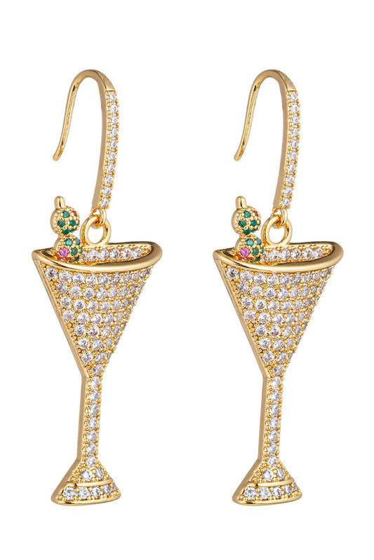 Dirty Martini 18K Gold Plated CZ Drop Earrings