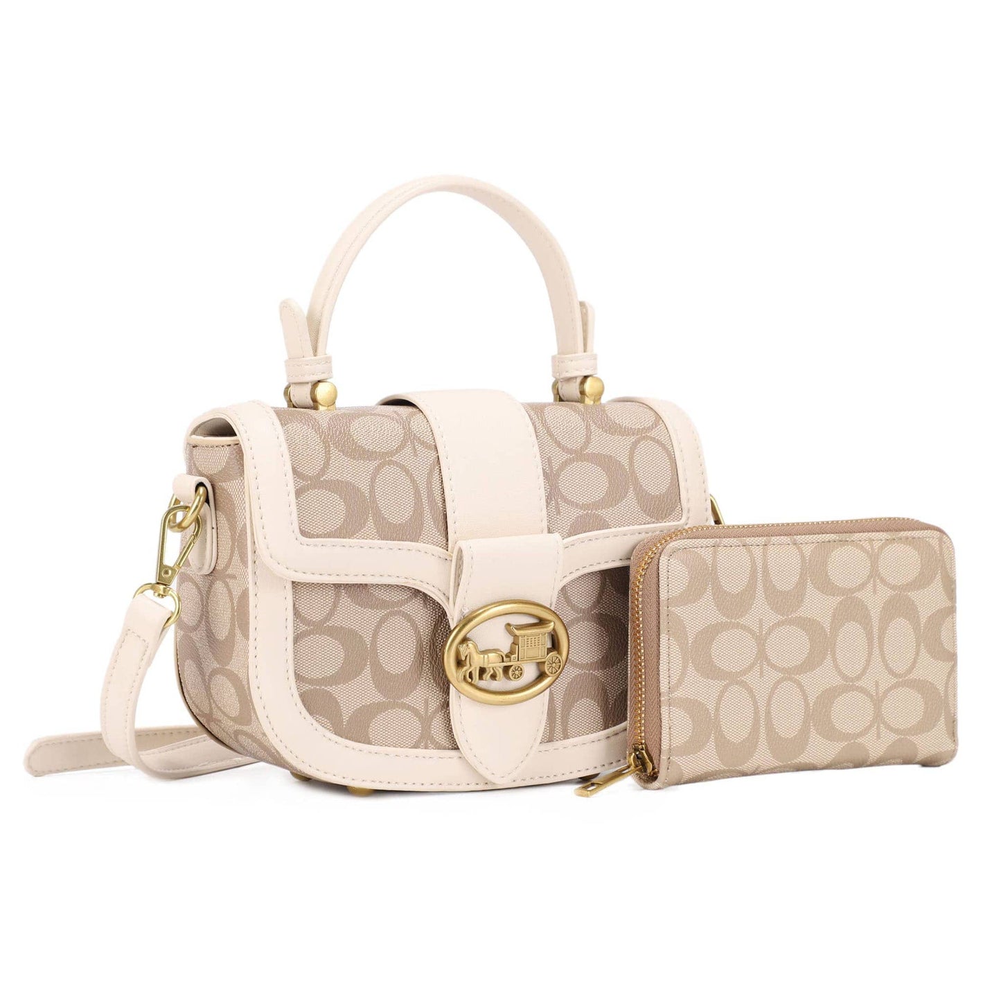 Signature Print Mini Satchel Crossbody Bag with Matching Wal
