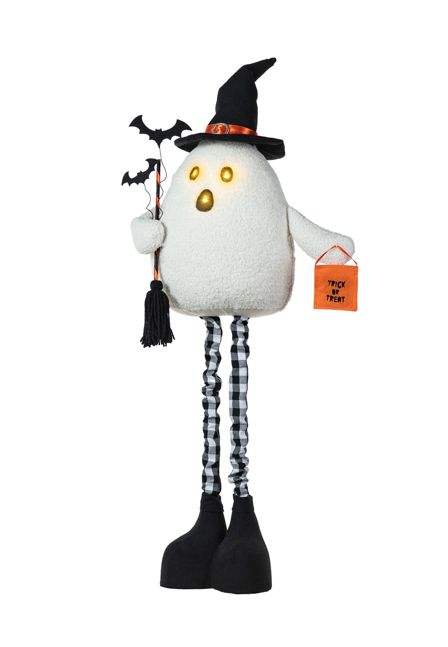 38"H Lighted Halloween Fabric Ghost Standing Decor