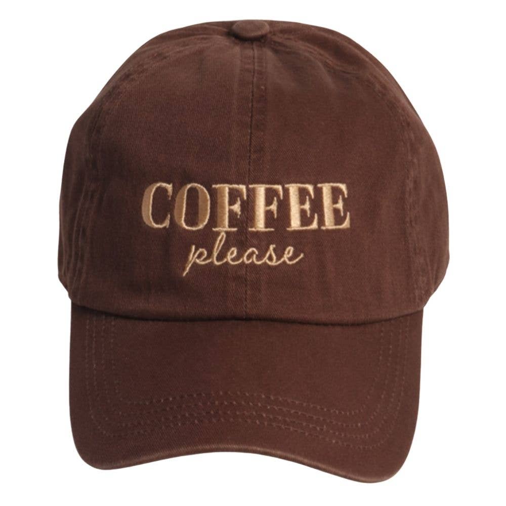 COFFEE PLEASE EMB WASHED CAP, LCAP 5777