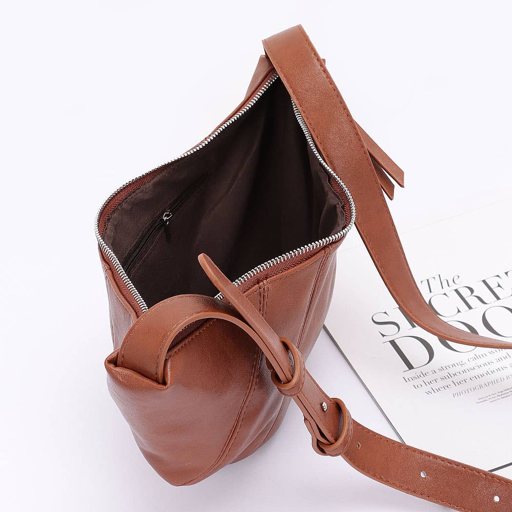 Faux Leather Croissant Bag