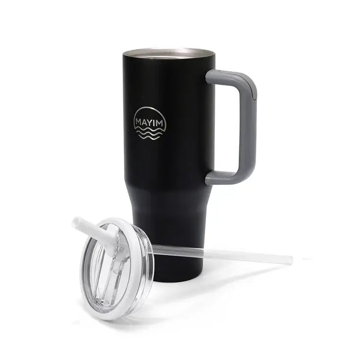 40 oz Stainless Steel Travel Tumbler with Handle & Straw