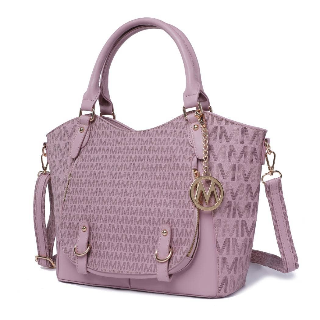 Talula Signature Printed Vegan Leather Satchel Bag by Mia K