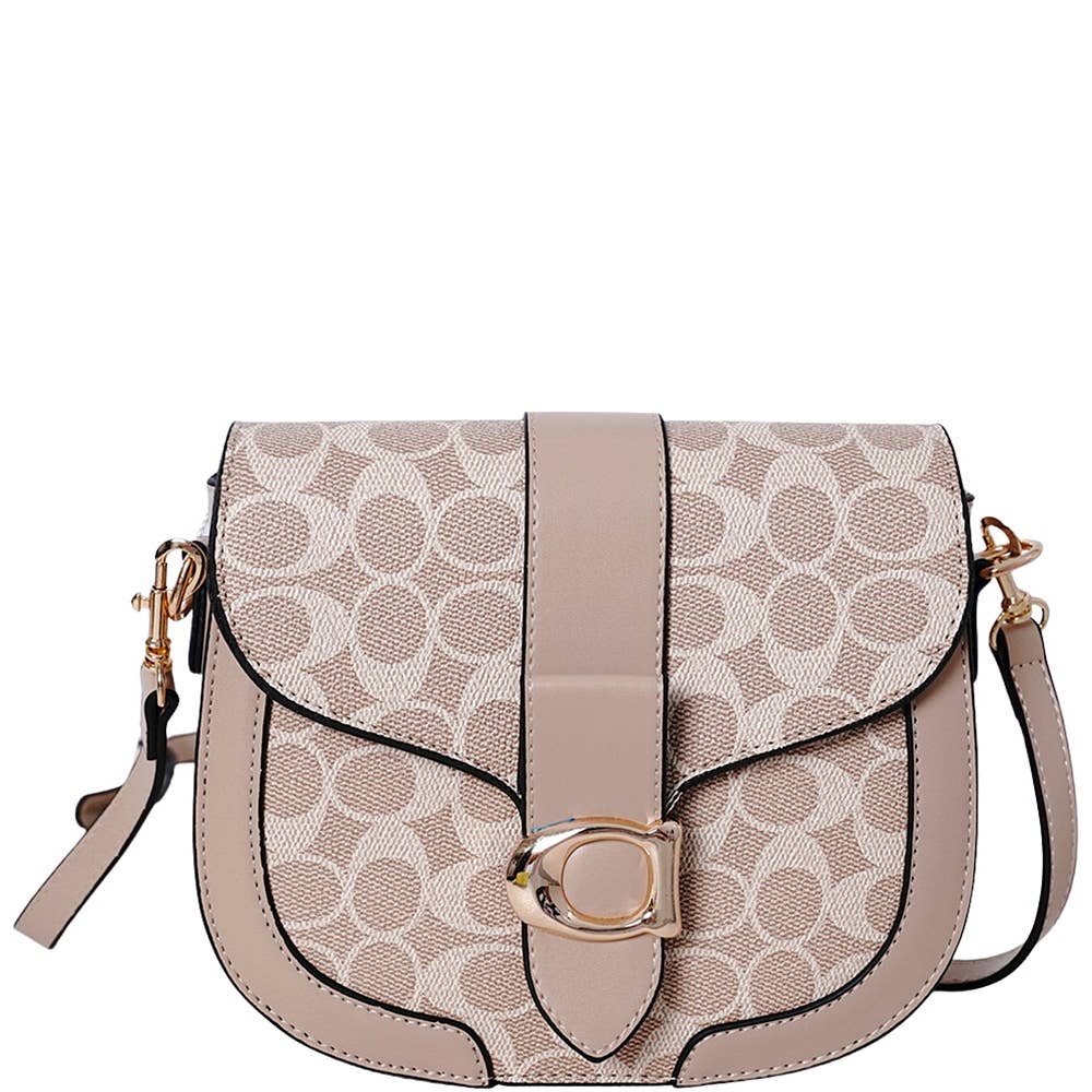 OVAL PRINT TEXTURE CROSSBODY BAG, ABG 995