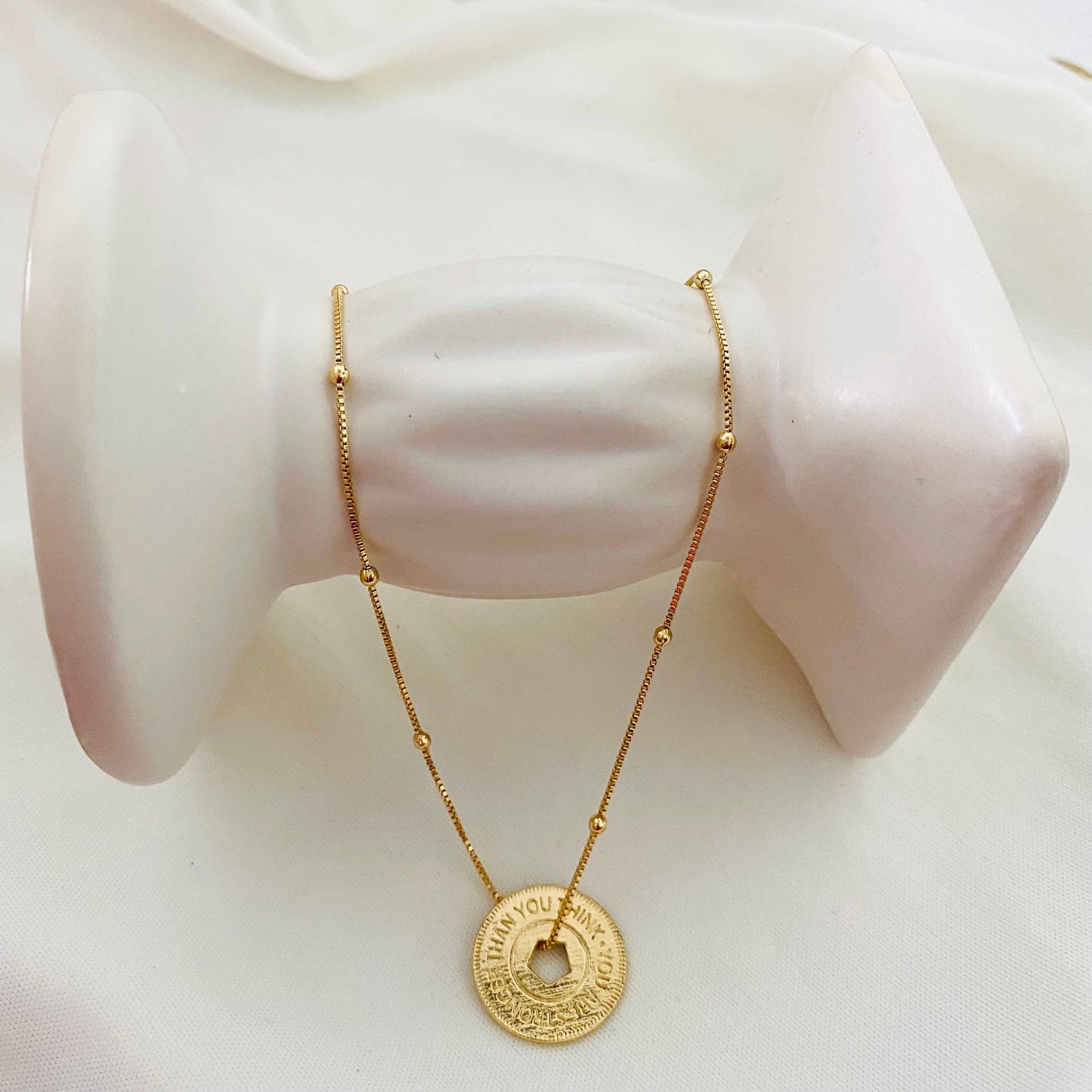 You Are Stronger Than You Think Necklace, Strength Necklace, Warrior Necklace, 18k Gold Filled Inspirational Coin Necklace, Positive Jewelry