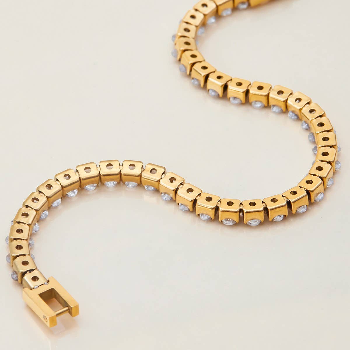 Zircon Titanium Steel Bracelet, No Fade, Luxury_CWAJE4733