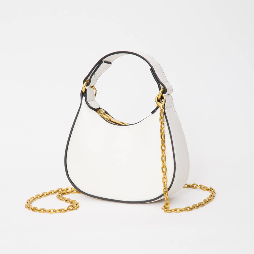 Faux Leather Chic Mini Hobo Handbag / Crossbody Bag