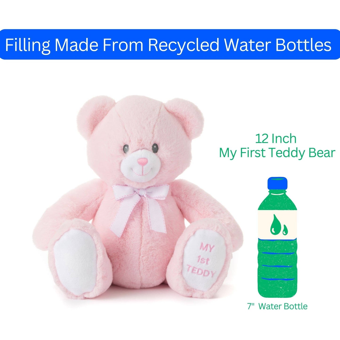 Everyday My First Teddy Bear Pink Medium 12" (28cm)