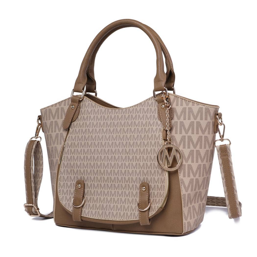 Talula Signature Printed Vegan Leather Satchel Bag by Mia K