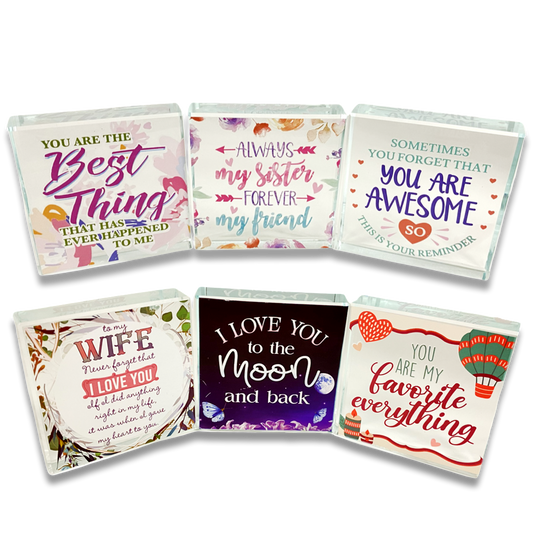 INSPIRATIONAL GLASS KEEPSAKE 6 PIECES PER DISPLAY