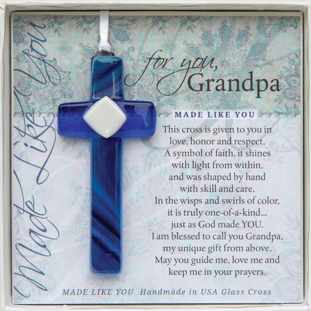 The Grandparent Gift Co. Inc. - My Grandpa Cross: Handmade Glass 4415