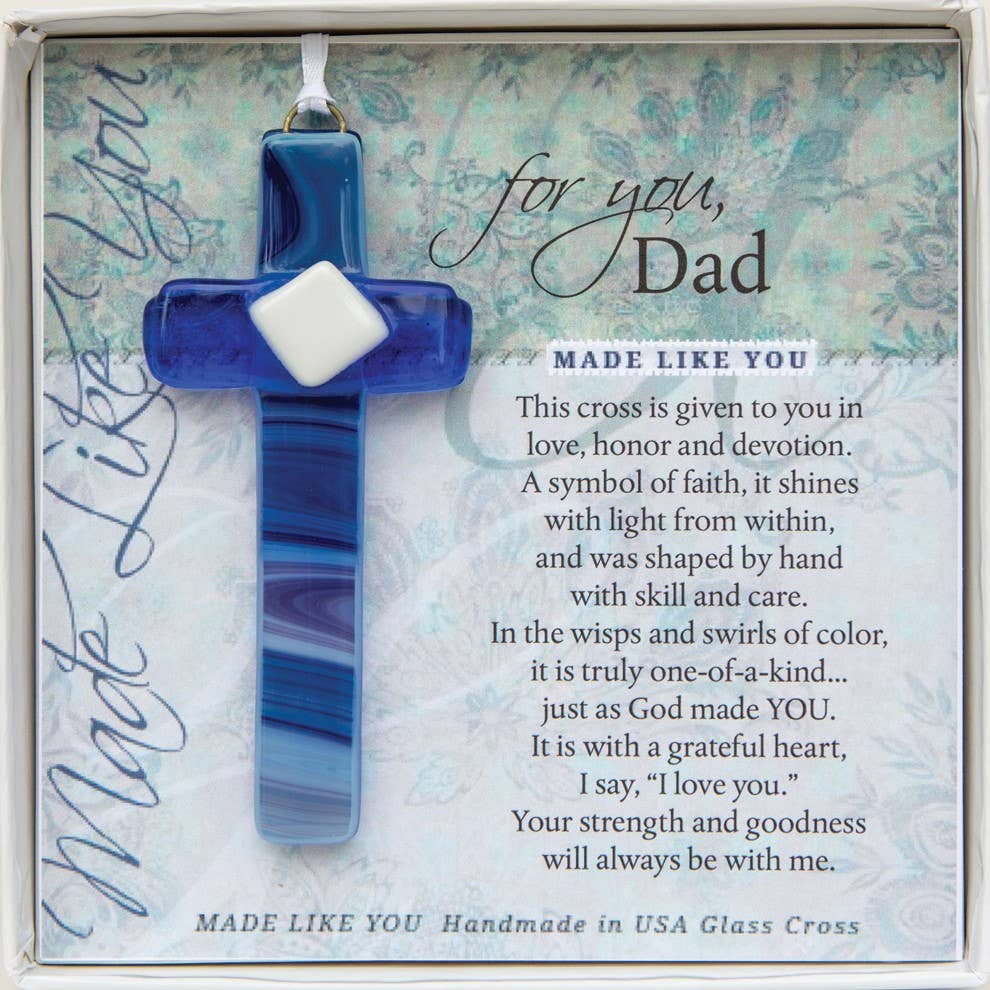 The Grandparent Gift Co. Inc. - My Dad Cross: Handmade Glass 4414