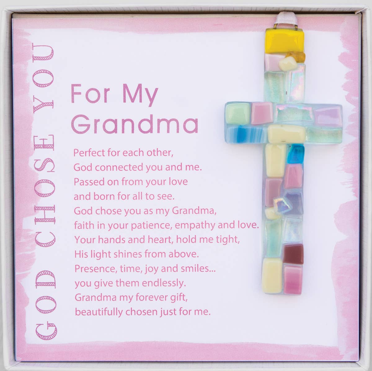 The Grandparent Gift Co. Inc. - God Chose You Grandma: Handmade Mosaic Glass 4504