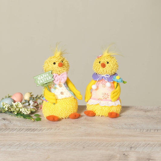 The Gerson Company 9"H B/O Lighted Plush Easter Chick, 2 Ass