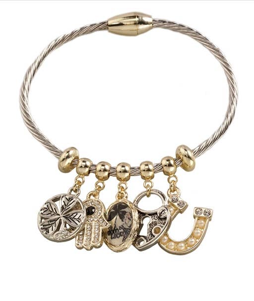 The “Lucky Charm’ Cable Bangle-Magnetic