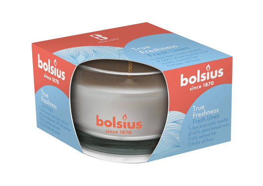 Fresh Linen Scented Candle - 3 x 2 Inches - 13 Hours Burn Time - Premium European Quality - 6 Fragranced Candles In Glass - **Sold Individually
