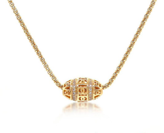 CZ Oval Pendent Necklace