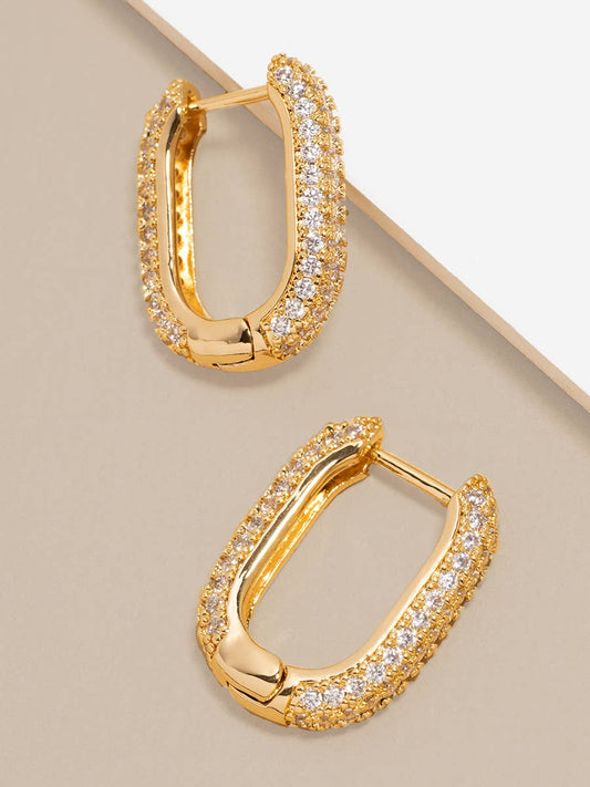 Crystal U-Shape Huggie Earring