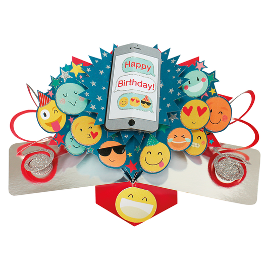 Second Nature Pop Up Happy Birthday - Smiley Faces
