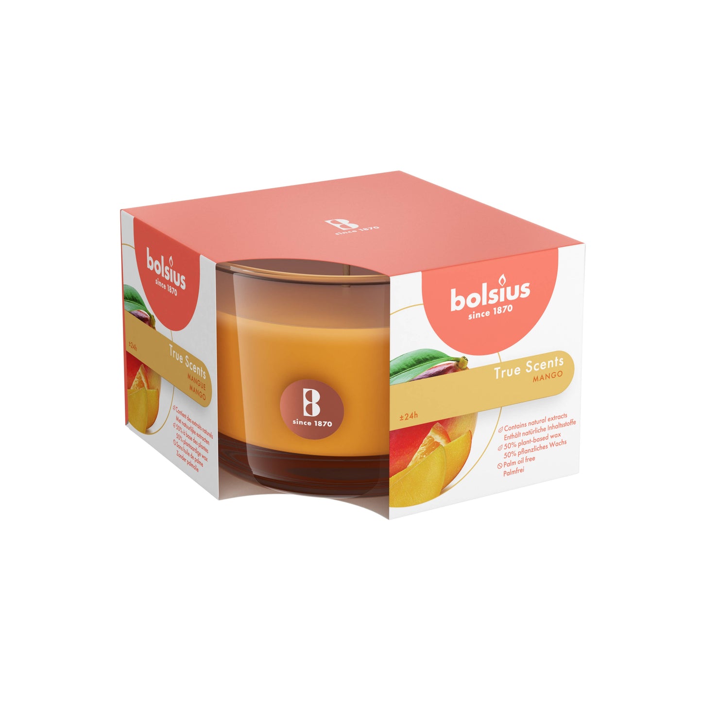 Mango Scented Candle - 3.5 x 2.5 Inches - 24 Hours
