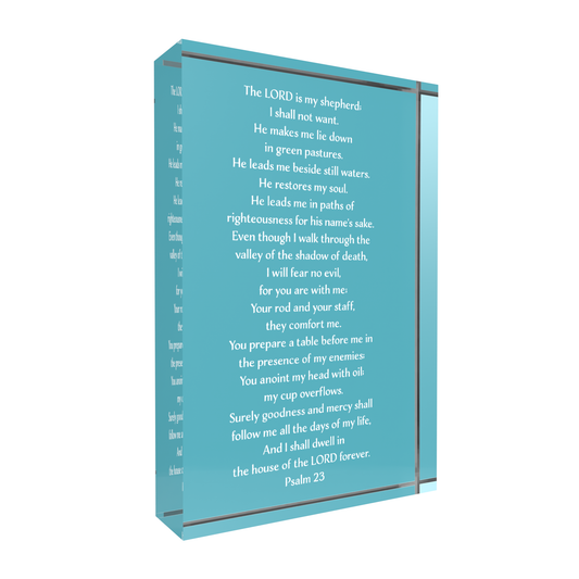 The 23rd Psalm Lucite Plaque. Comforting and Reassuring.