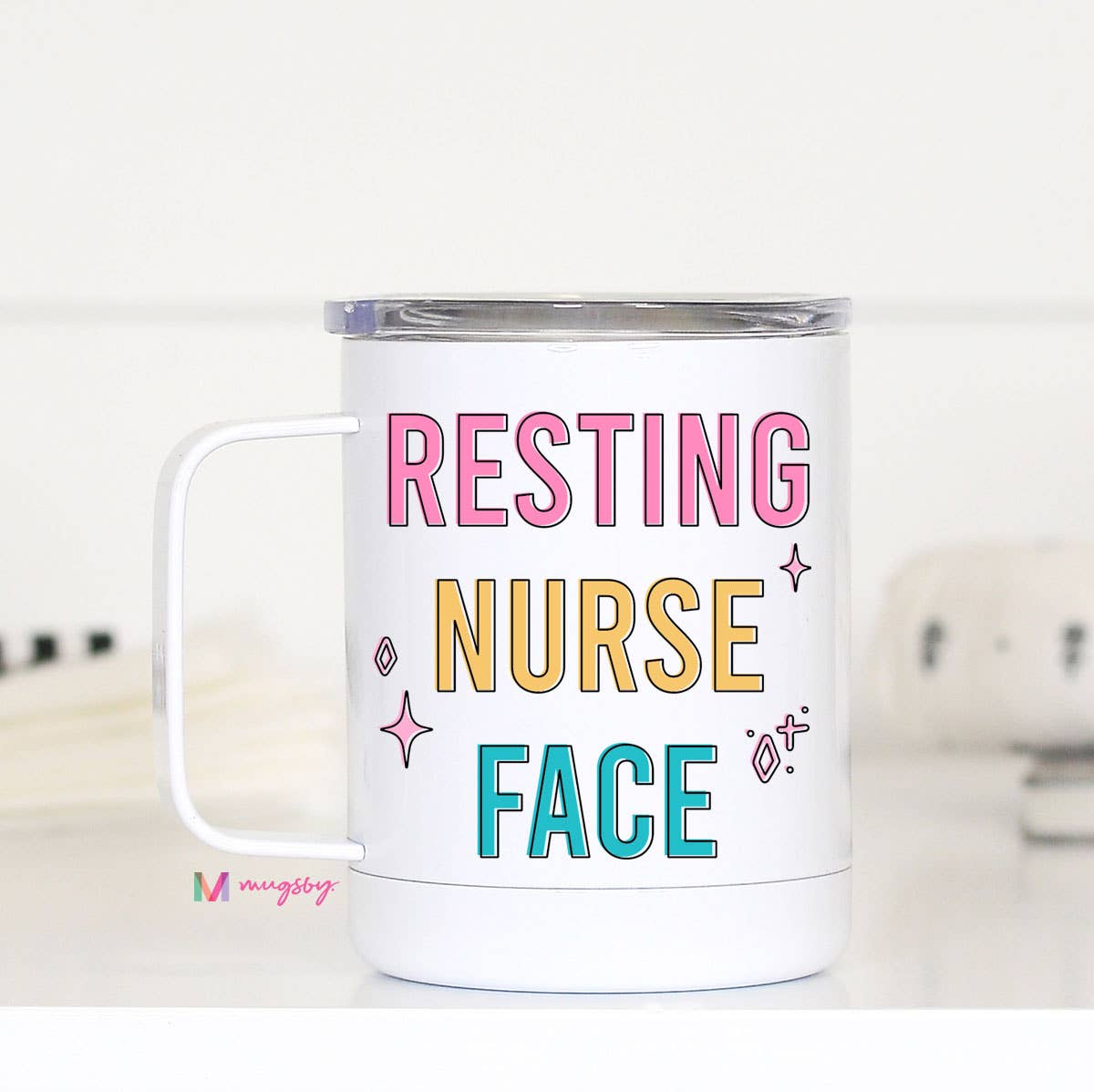 Resting Nurse Face Funny Travel Cup With Handle