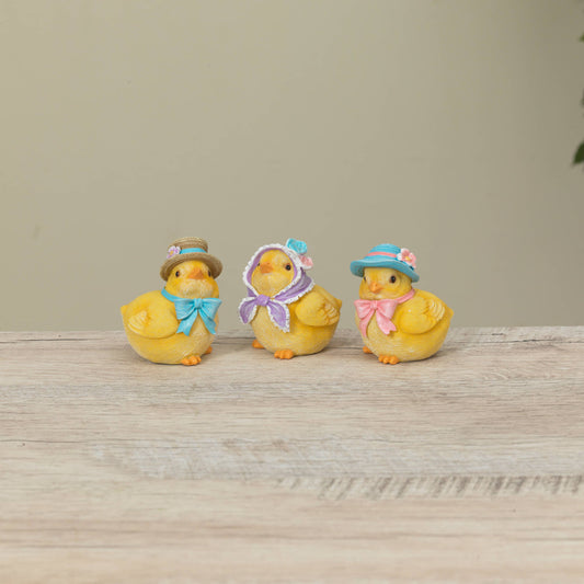 The Gerson Company 2.5"H Resin Easter Chick, 3 Asst