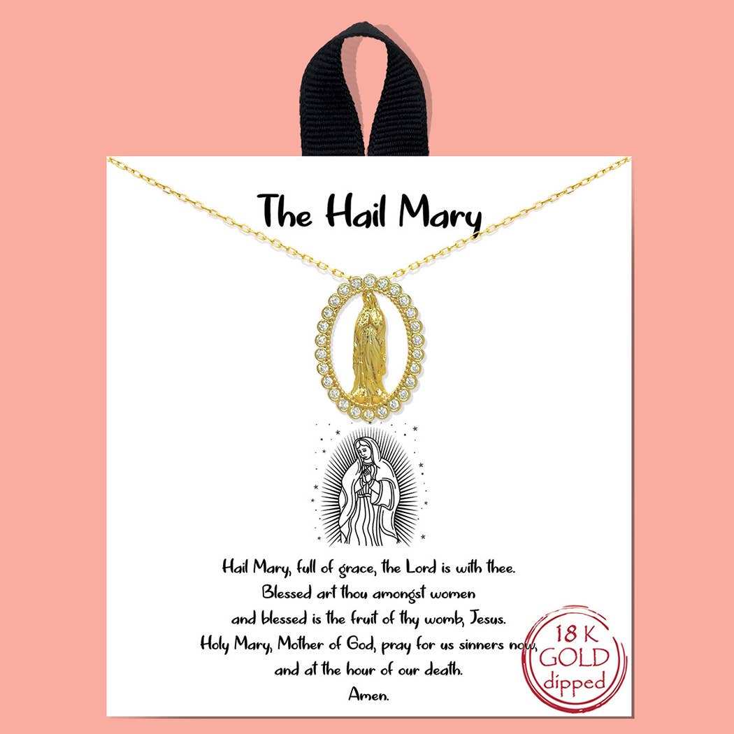 Gold-Dipped The Hail Mary Charm Necklace