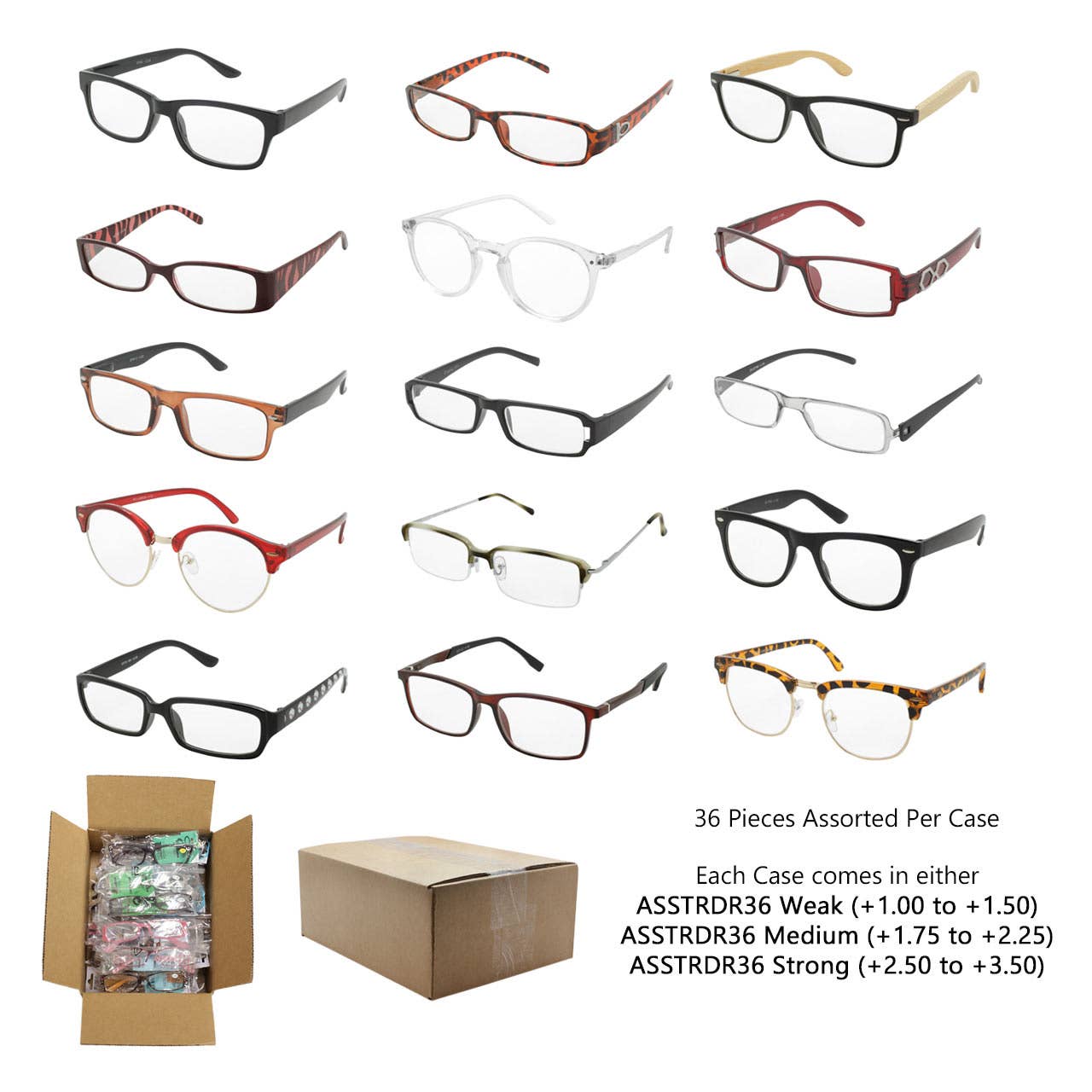 Assorted Readers In 36 PC Box Unisex Mens Womens Styles Deal