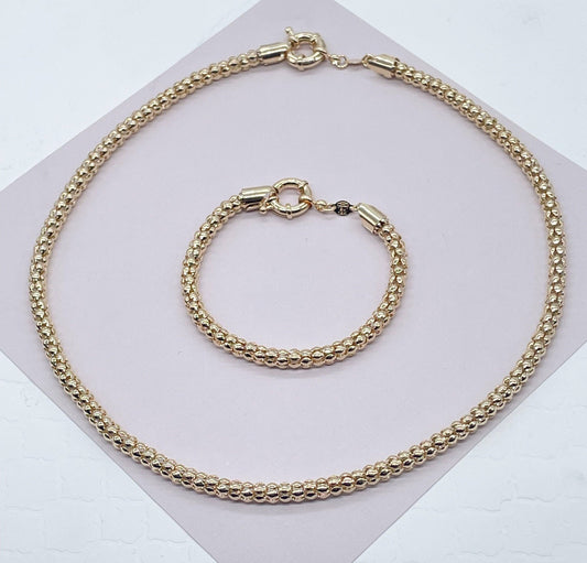 Gorgeous Unique 18K Gold Filled Wheat Link Tube