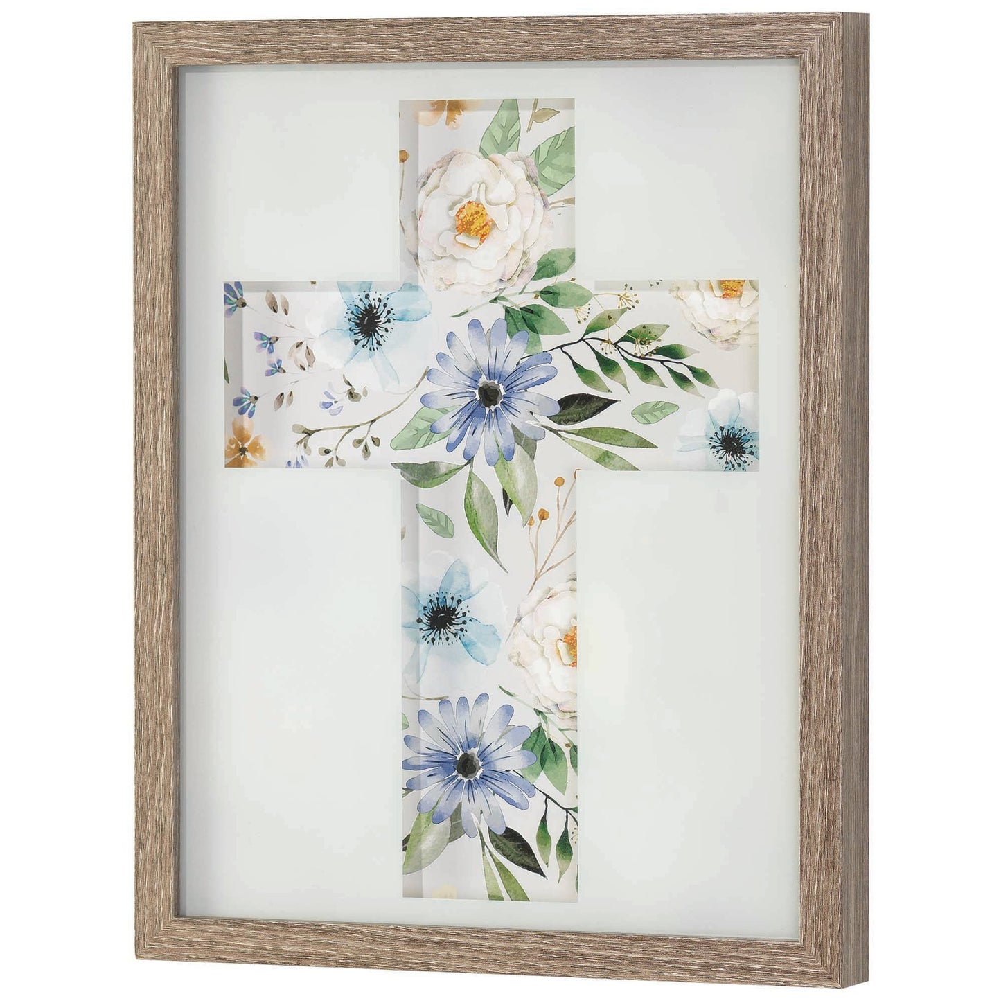 Dicksons - Wall DÃƒÂ©cor Floral Cross Woodgrain Frame