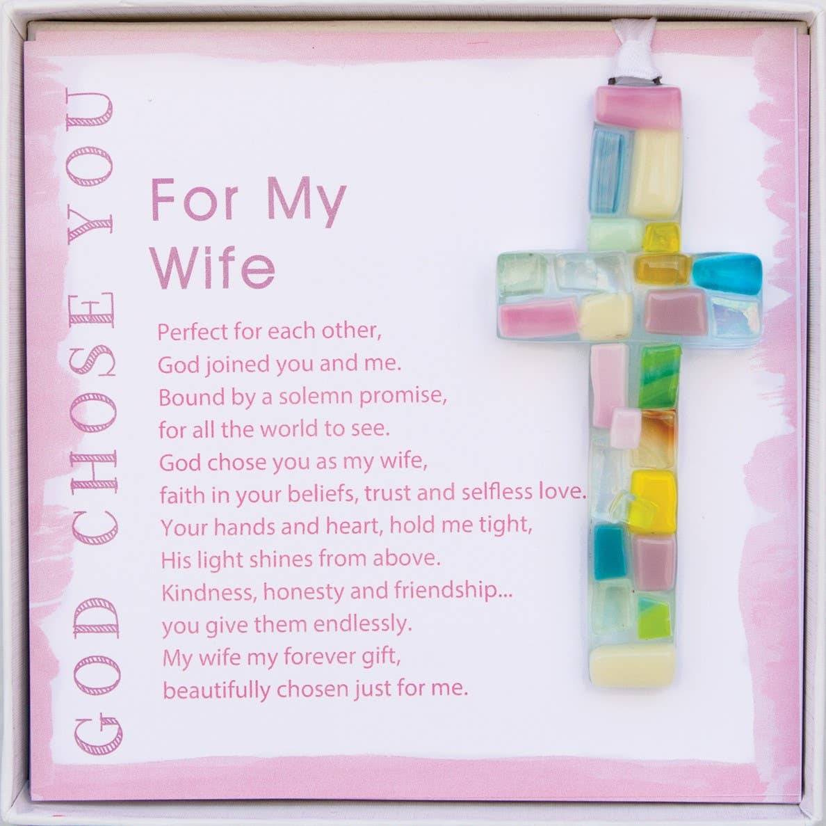 The Grandparent Gift Co. Inc. - God Chose You Wife: Handmade Mosaic Glass 4511