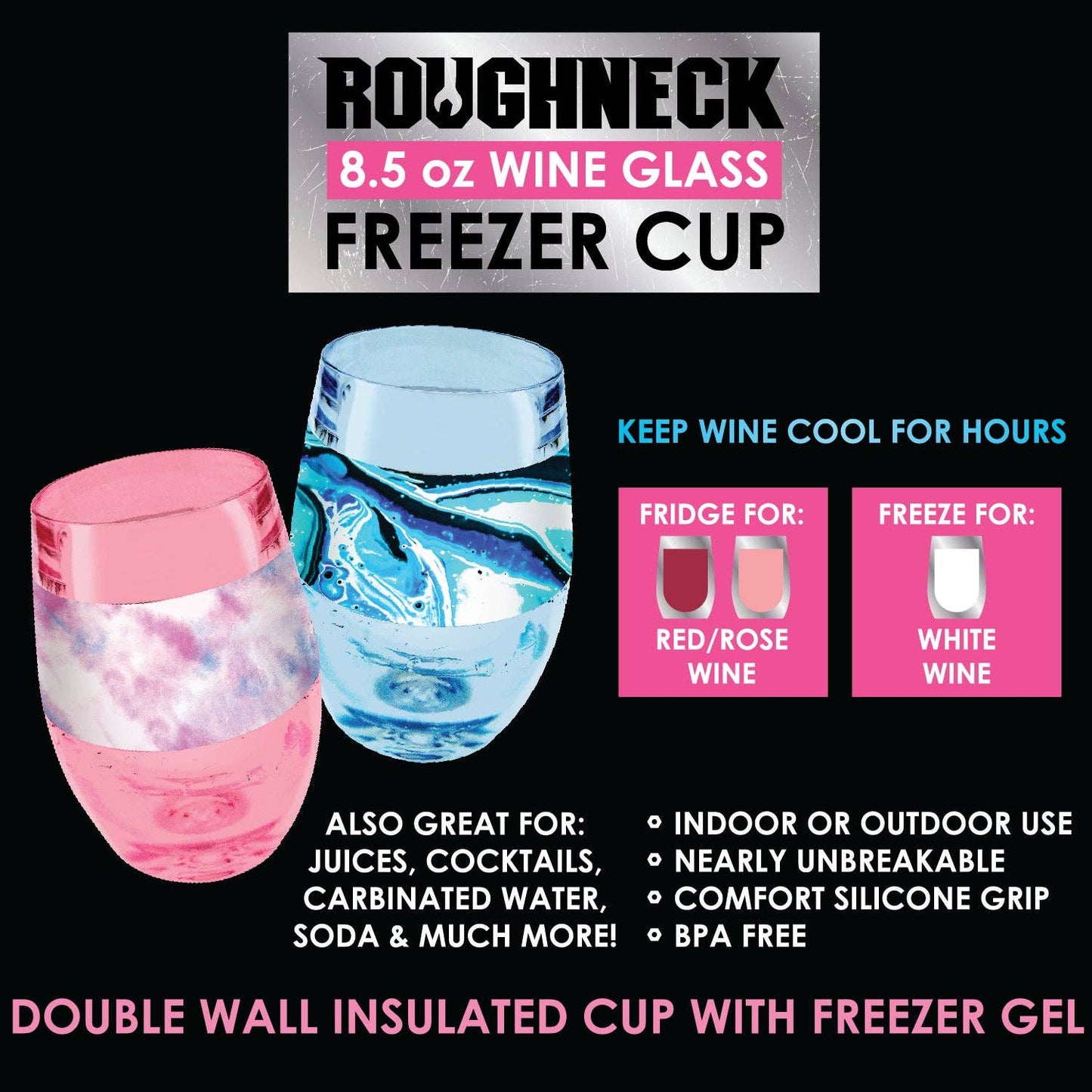 POLAR GEAR 023060 WINE FREEZER CUP 6 PIECES PER DISPLAY