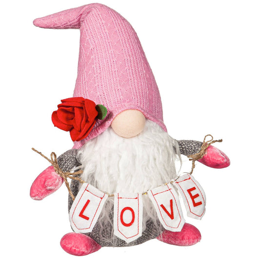 LED Fabric Valentine's "Love" Gnome Table Décor