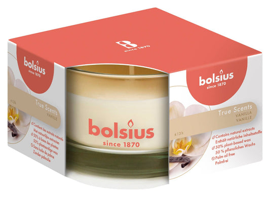 Vanilla Scented Candle - 3 x 2 Inches - 13 Hours Burn Time - Premium European Quality - 6 Fragranced Candles In Glass - **Sold Individually