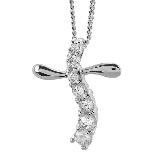 Dicksons - Silver Plated Journey Cross Necklace