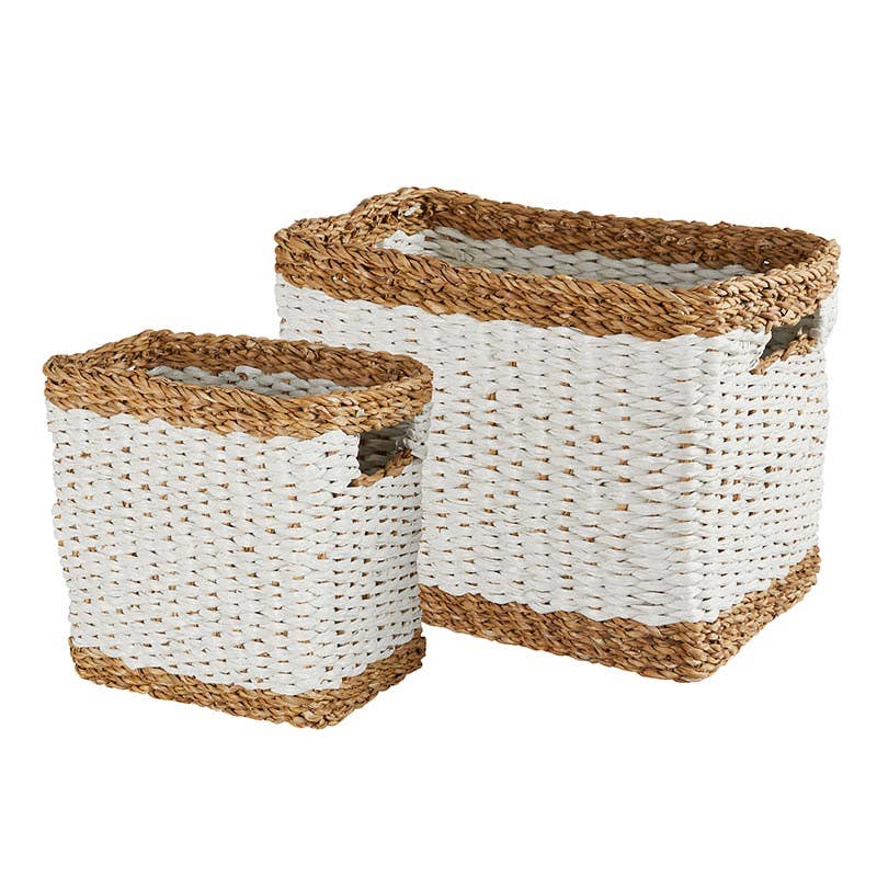 Rectangle White Basket Set/2