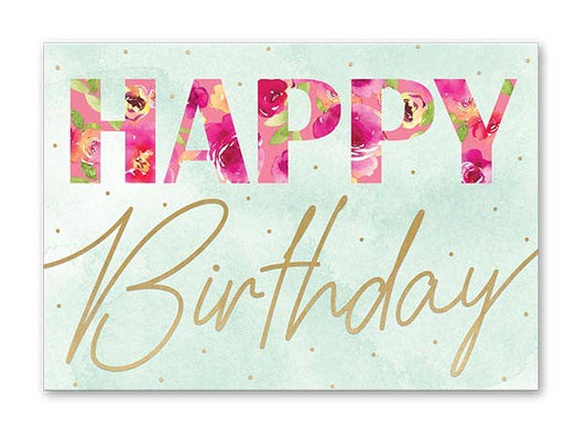 Greeting Card -Floral Word Birthday